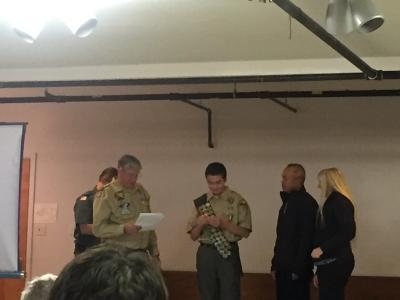 Awards Ceremony for Boy Scouts of Troop 777
